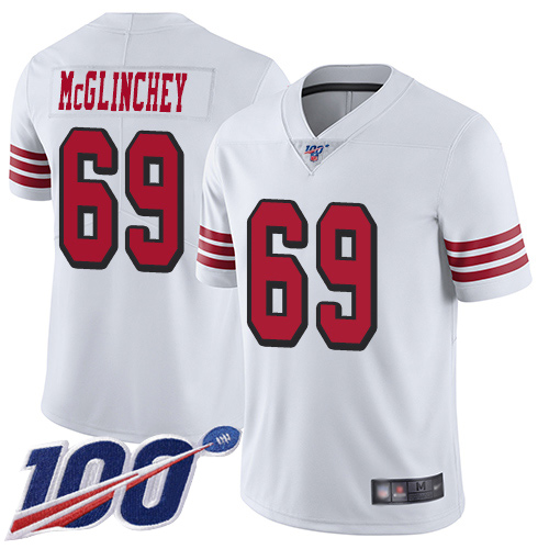 San Francisco 49ers Limited White Men Mike McGlinchey NFL Jersey #69 100th Season Vapor Untouchable Rush->san francisco 49ers->NFL Jersey